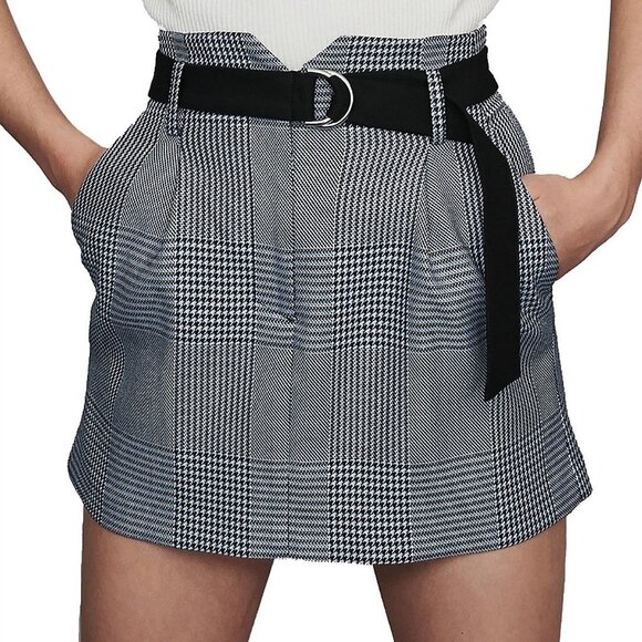 Maje Jadie Belted Houndstooth Mini Skirt EU34 / US2 ASO Emily in Paris - Picture 5 of 14